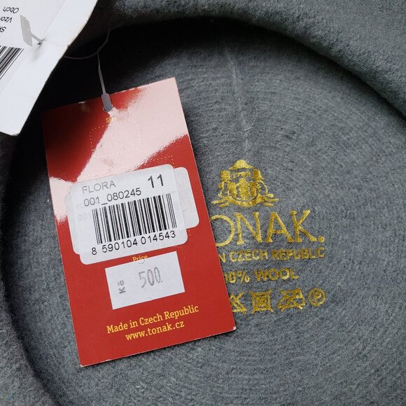 BNWT TONAK  Czechoslovakia made 100% wool beret in grey (OS) - Picture 3 of 6